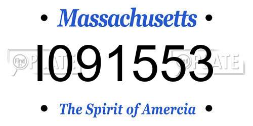 I091553 Massachusetts License Plate
