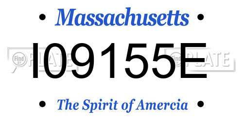 I09155E Massachusetts License Plate