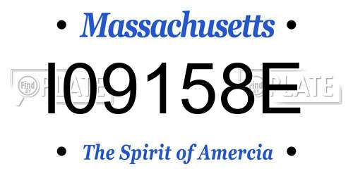 I09158E Massachusetts License Plate