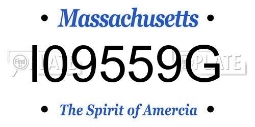 I09559G Massachusetts License Plate