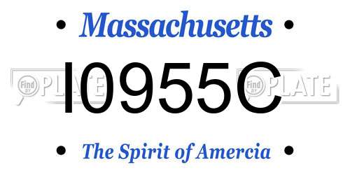 I0955C Massachusetts License Plate