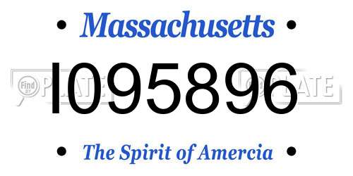I095896 Massachusetts License Plate