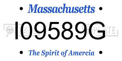 I09589G Massachusetts License Plate