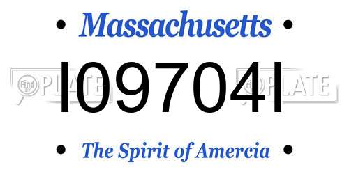 I09704I Massachusetts License Plate
