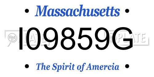 I09859G Massachusetts License Plate