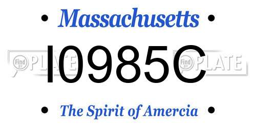 I0985C Massachusetts License Plate