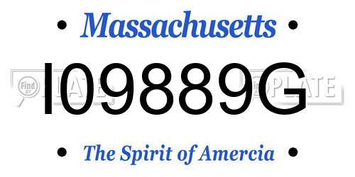 I09889G Massachusetts License Plate