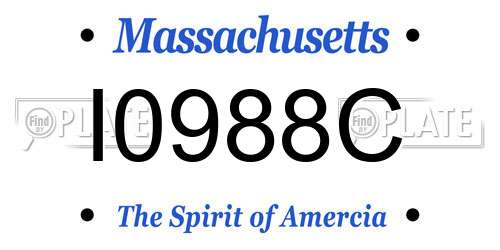 I0988C Massachusetts License Plate