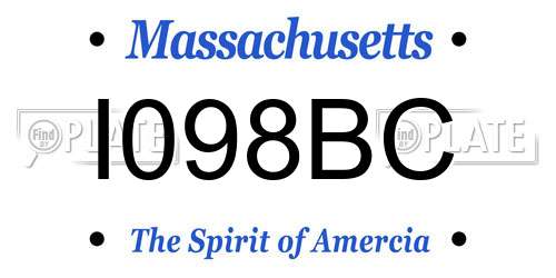 I098BC Massachusetts License Plate