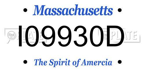 I09930D Massachusetts License Plate
