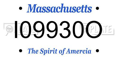 I09930O Massachusetts License Plate