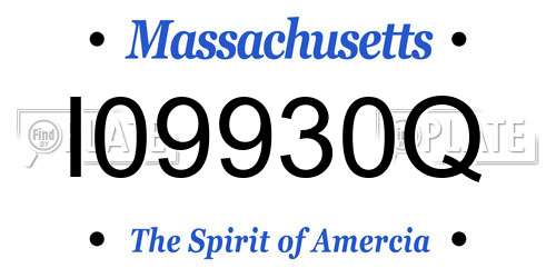 I09930Q Massachusetts License Plate