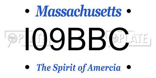 I09BBC Massachusetts License Plate