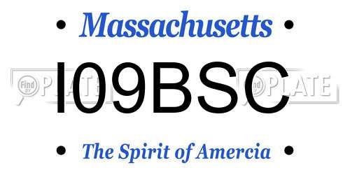 I09BSC Massachusetts License Plate
