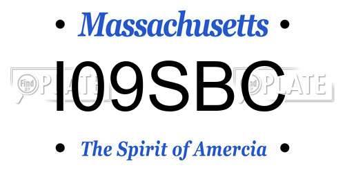 I09SBC Massachusetts License Plate
