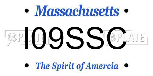 I09SSC Massachusetts License Plate