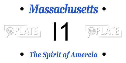 I1 Massachusetts License Plate