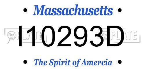 I10293D Massachusetts License Plate