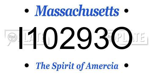 I10293O Massachusetts License Plate