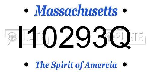 I10293Q Massachusetts License Plate