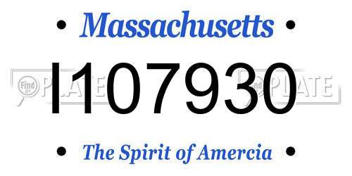 I107930 Massachusetts License Plate