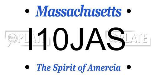 I10JAS Massachusetts License Plate
