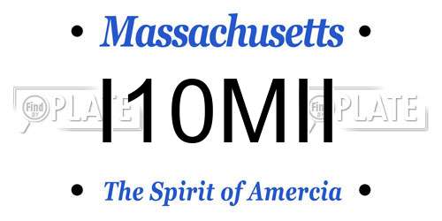 I10MII Massachusetts License Plate