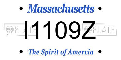 I1109Z Massachusetts License Plate