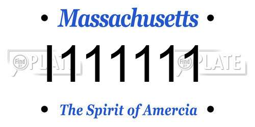 I111111 Massachusetts License Plate