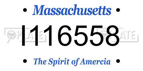 I116558 Massachusetts License Plate