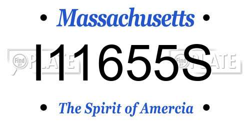 I11655S Massachusetts License Plate