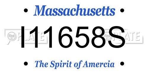 I11658S Massachusetts License Plate