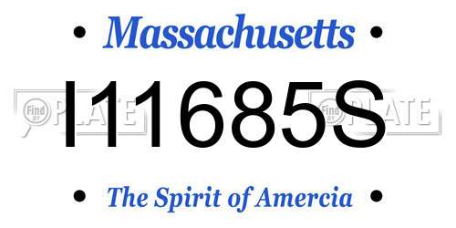 I11685S Massachusetts License Plate