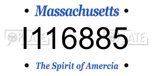 I116885 Massachusetts License Plate