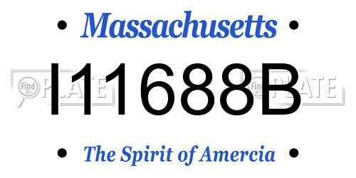 I11688B Massachusetts License Plate