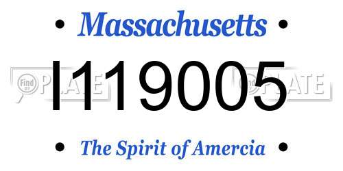 I119005 Massachusetts License Plate