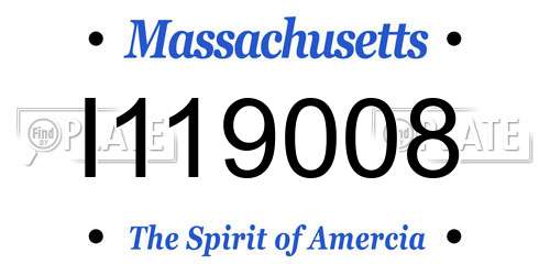 I119008 Massachusetts License Plate