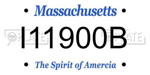 I11900B Massachusetts License Plate