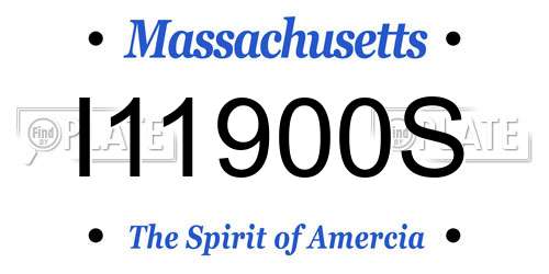 I11900S Massachusetts License Plate