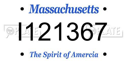 I121367 Massachusetts License Plate