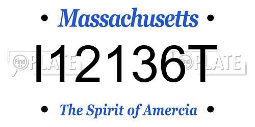 I12136T Massachusetts License Plate