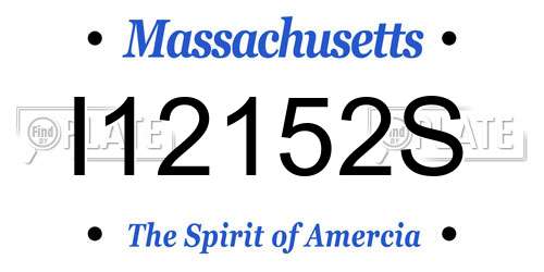 I12152S Massachusetts License Plate