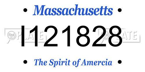 I121828 Massachusetts License Plate