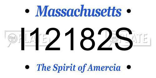 I12182S Massachusetts License Plate