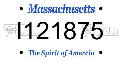 I121875 Massachusetts License Plate