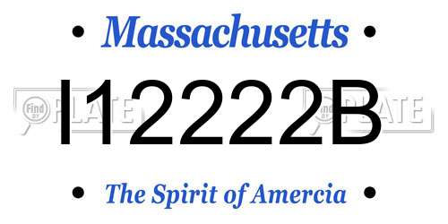 I12222B Massachusetts License Plate