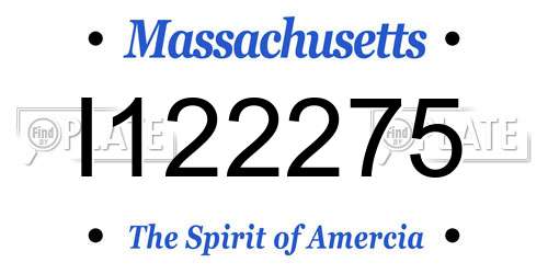 I122275 Massachusetts License Plate