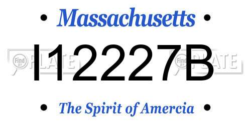 I12227B Massachusetts License Plate