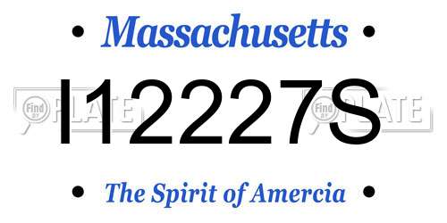 I12227S Massachusetts License Plate