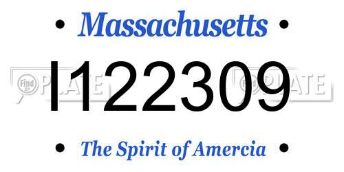 I122309 Massachusetts License Plate